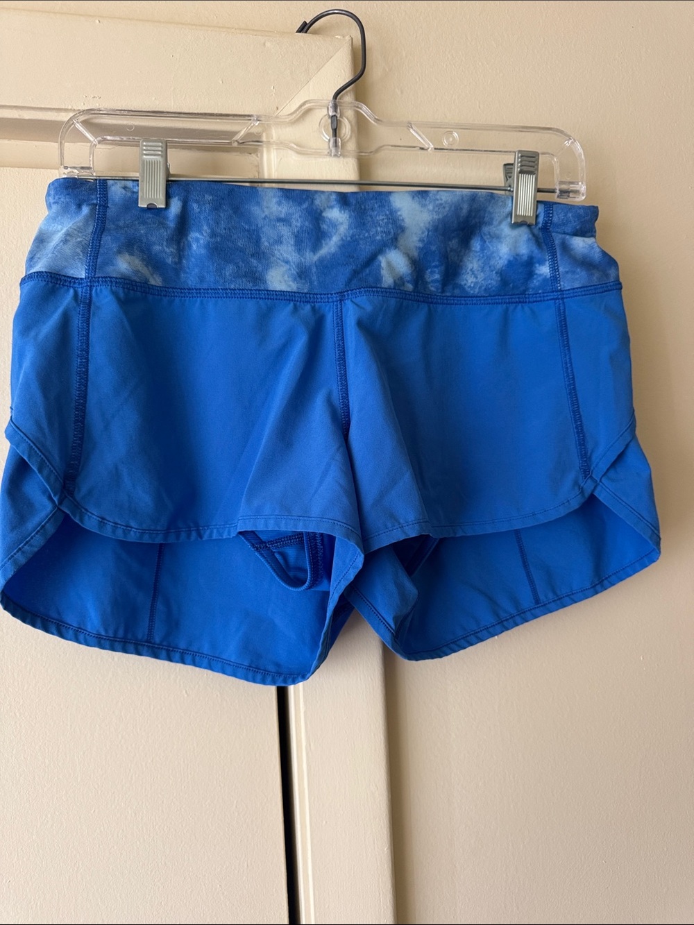 lululemon athletica Blue Athletic Shorts with Patterned Waistband